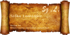Szőke Leonidász névjegykártya